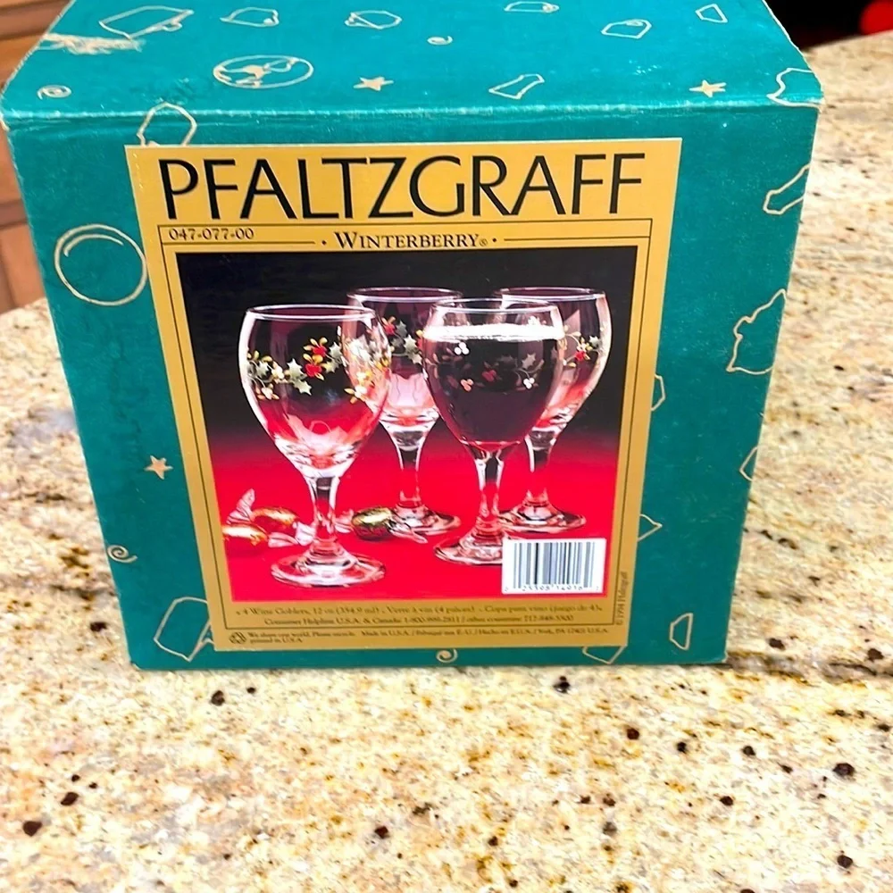 Pfaltzgraff Winterberry wine goblets NIB